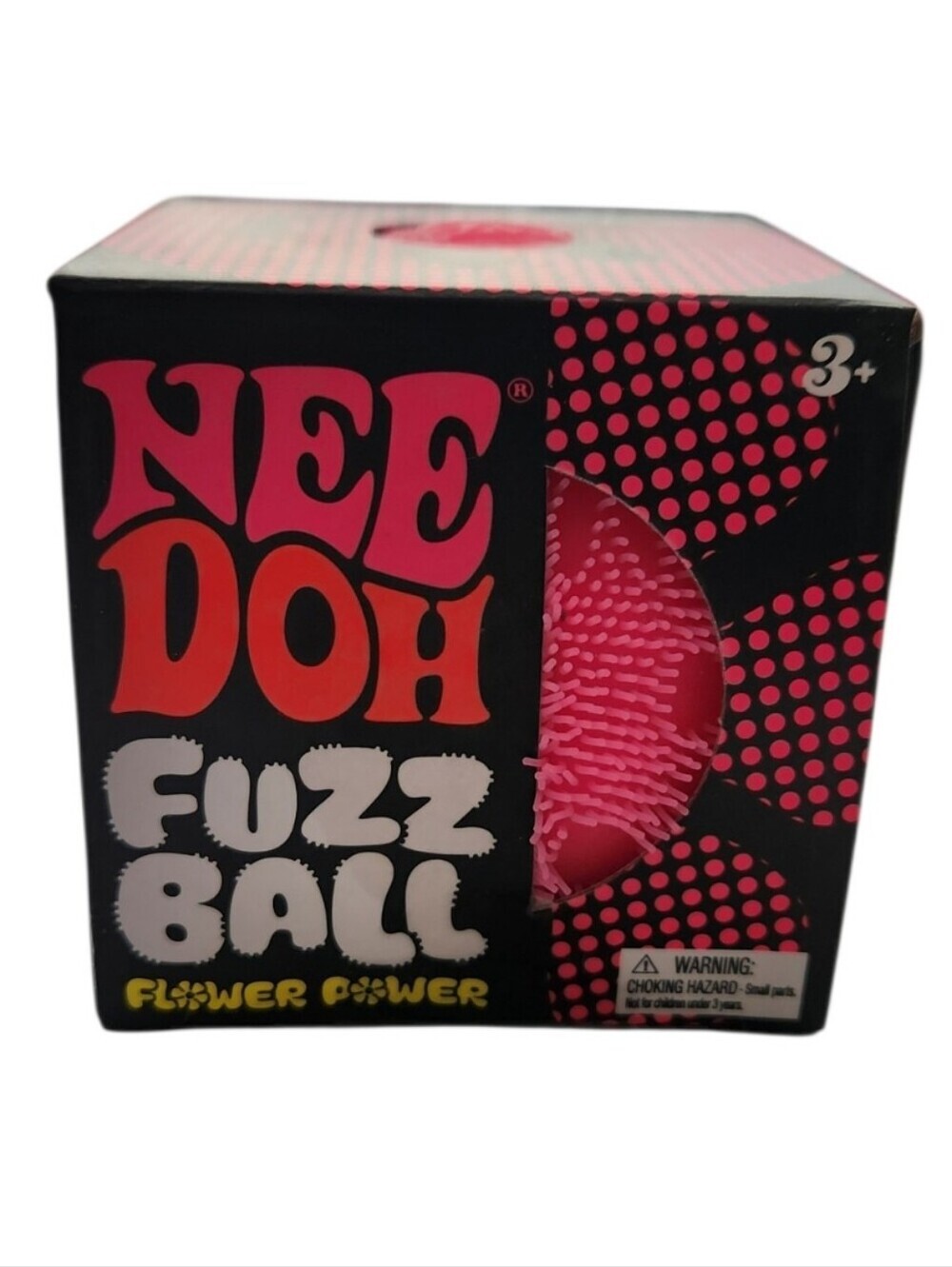 NEW NeeDoh Fuzz Ball Pink Stress Ball Squishy The Velvet Squeeze Flower Power